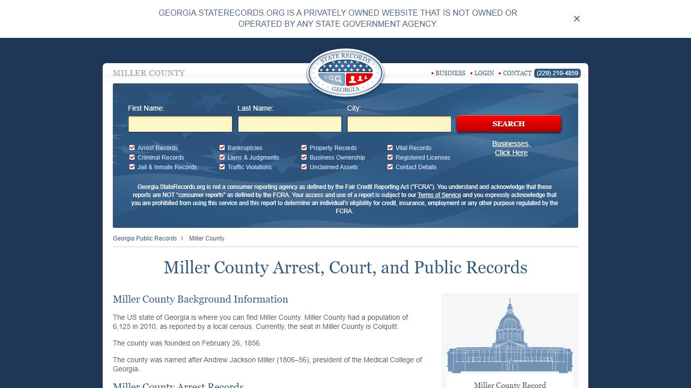 Miller County Arrest, Court, and Public Records